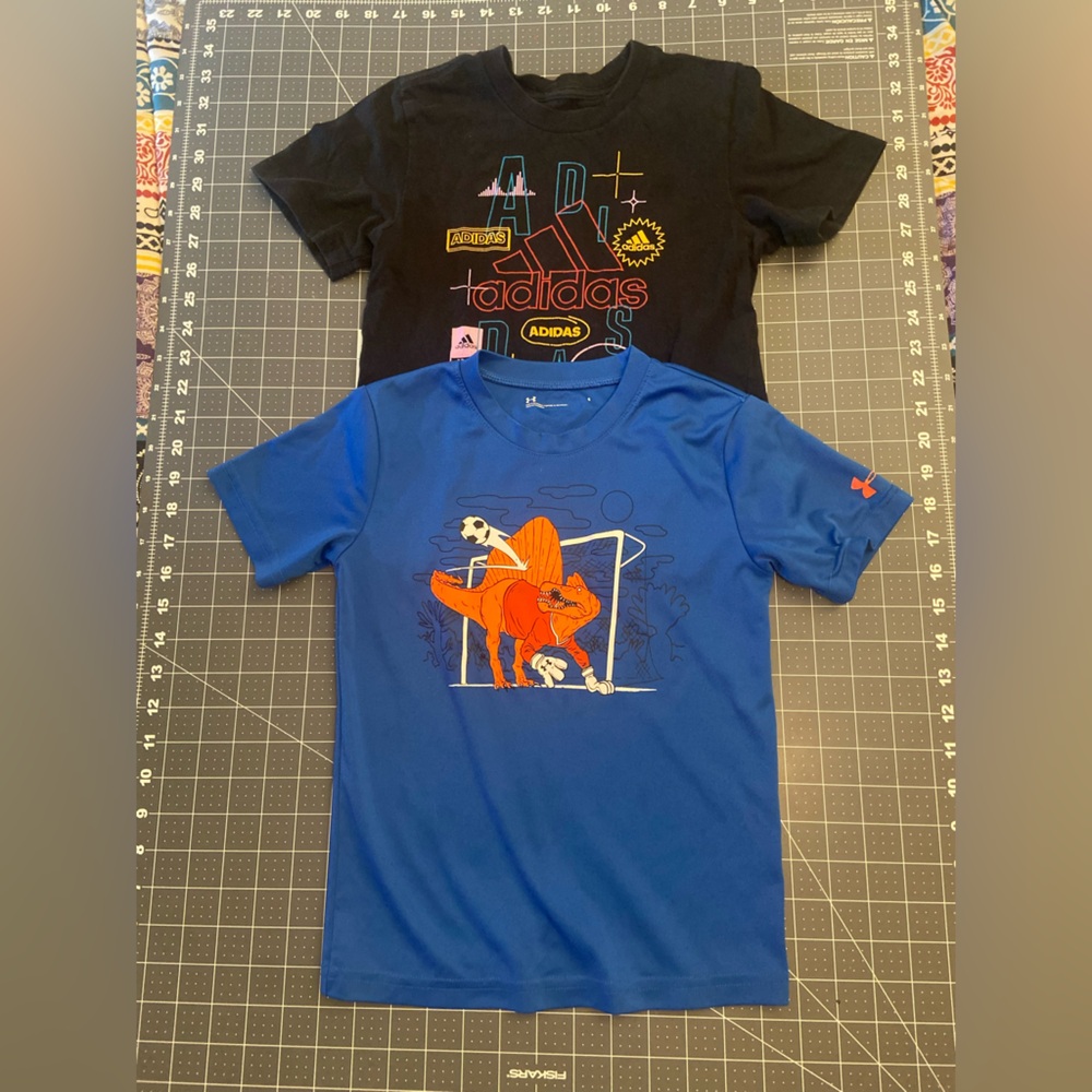 Boys Size 6 2 Shirt Bundle adidas Blue and Black Kids Graphic T-Shirts